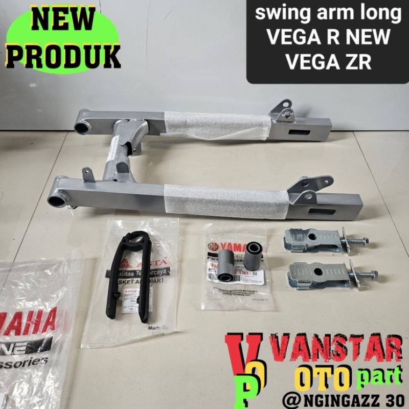 swing arm VEGA R NEW VEGA ZR TIPE LONG PANJANG 50CM warna SILVER
