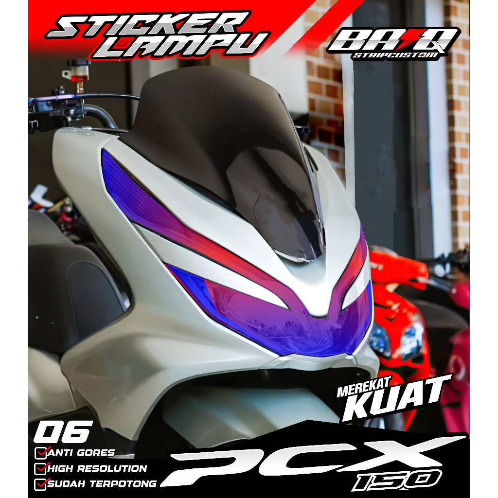 STICKER LAMPU DEPAN PCX 150 - STICKER LAMPU ALIS PCX 150 MOTIF SIMPLE LIST 06