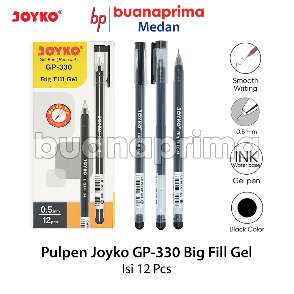 

PULPEN JOYKO BIG FILL GP-330 0.5 mm isi 12 pcs Pen Pena Cair Hitam