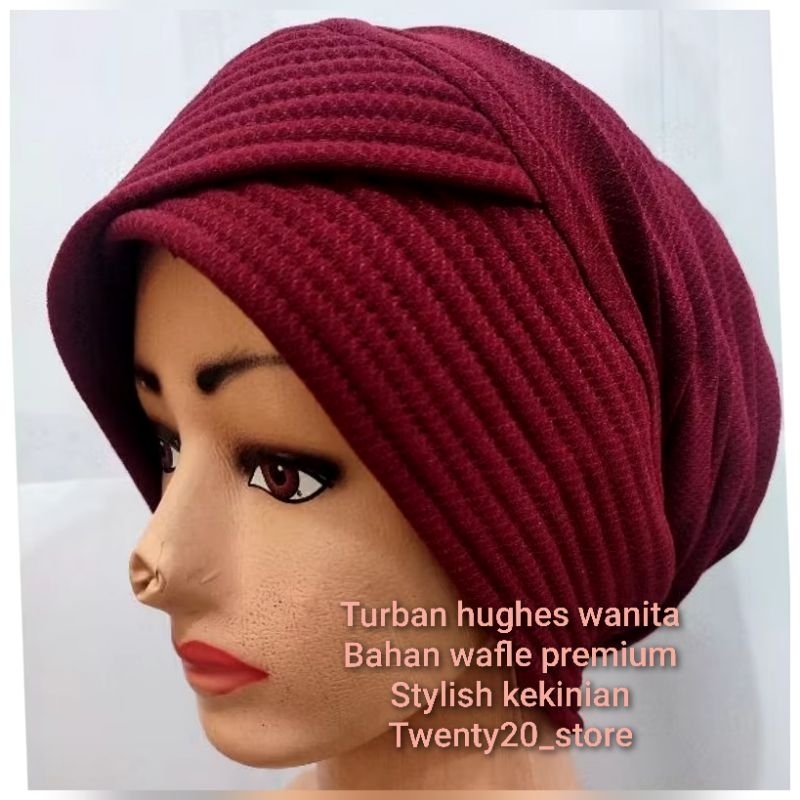 topi huges wafle/ciput hugges instan/turban wafle bukan rajut