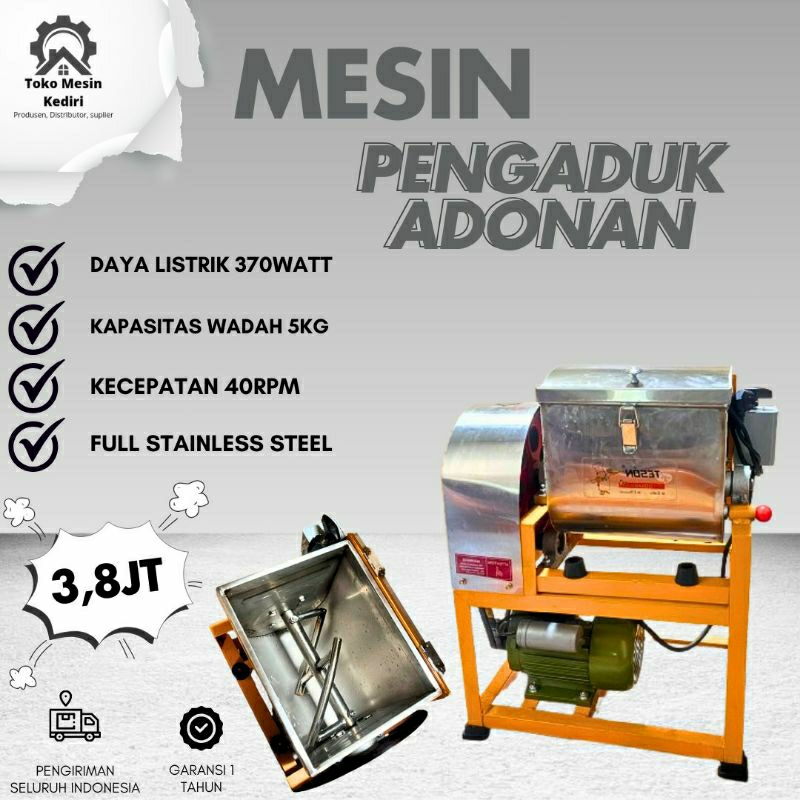 MESIN PENGADUK ADONAN BERAT DONAT DIMSUM PIZZA ANEKA ROTI BASAH KERING CILOK PEMPEK