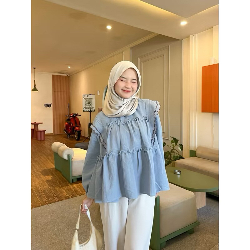 ULICIA BLOUSE LINEN WANITA TERBARU / BLOUSE LINEN WANITA OVERSIZE
