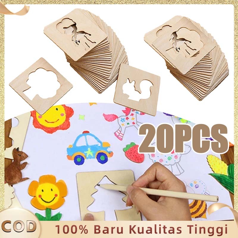 

Stencil Lukis 20pcs Diy Painting Template Wooden Templat Lukisan Untuk Tracing Gamba