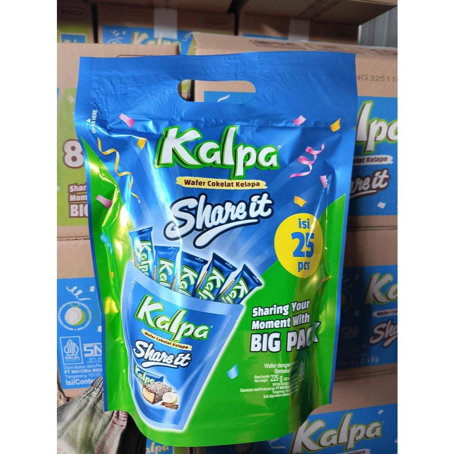 JUAL Kalpa Share It Wafer Cokelat Kelapa 9 g @25 pcs / 225 gram 1 KARTON 8 POUCH