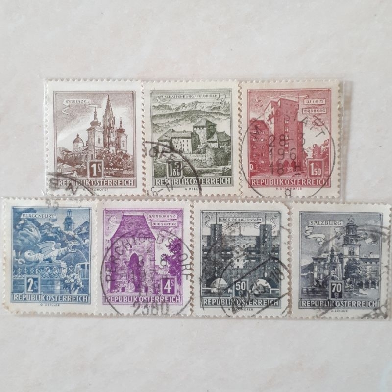 

Perangko Austria Buildings Tahun 1957 - 1962 set - 7pcs