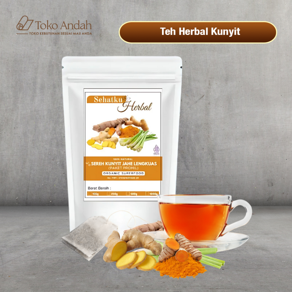 

TEH PROMIL/ Teh untuk Promil Teh Detox PCOS : Teh Sereh Kunyit jahe dan Lengkuas isi 30 tea bag