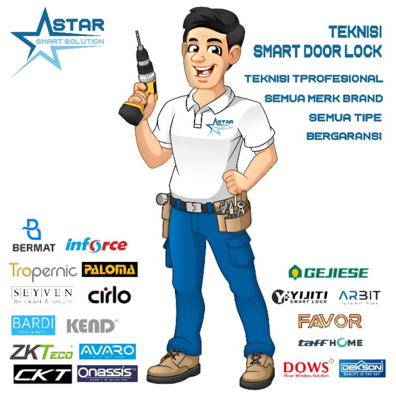 Jasa Pemasangan Smart Door Lock Semua Merek Pasang Smart Lock Kunci Pintu Digital Instalasi Smart Ho