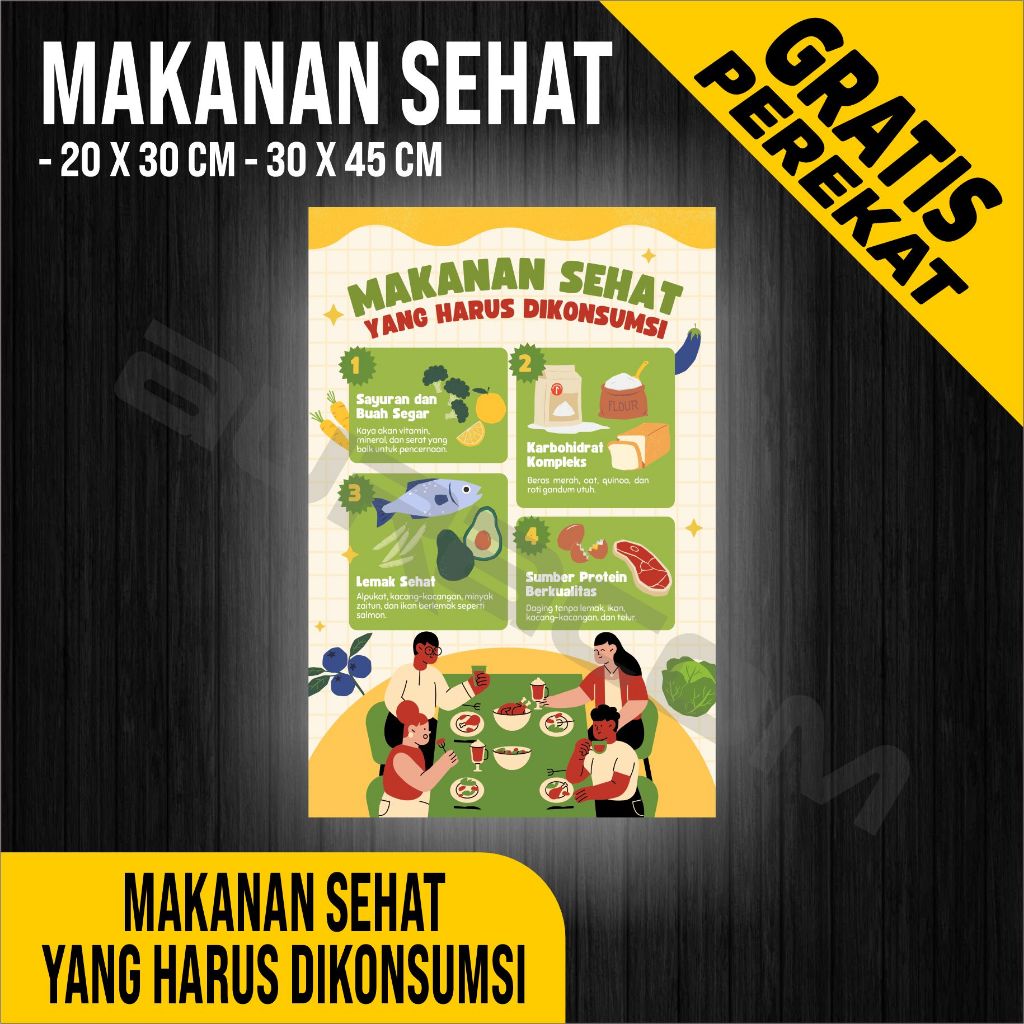 

PAPAN AKRILIK dan STIKER, POSTER MAKANAN SEHAT YANG HARUS DIKONSUMSI, CUSTOM, FREE DESAIN ( A 411 )
