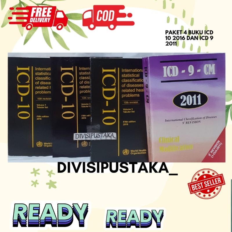 PAKET 4 BUKU ICD 10 VOL 1,2,3 2016 DAN ICD 9 2011