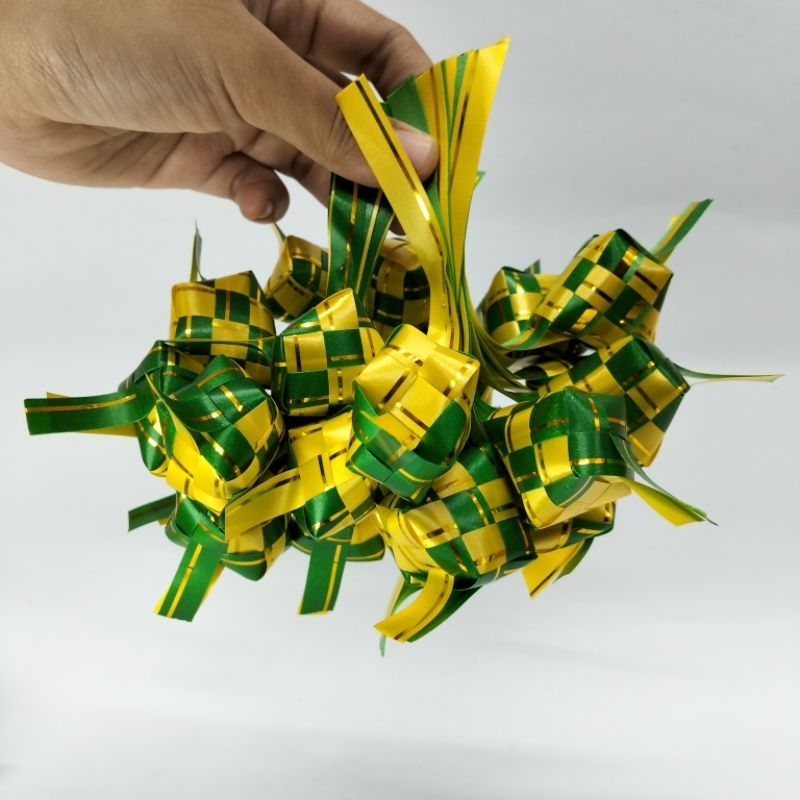 Ketupat lebaran pita jepang / Ketupat hiasan hampers lebaran/ pita hias / pita parcel/ hiasan lebara