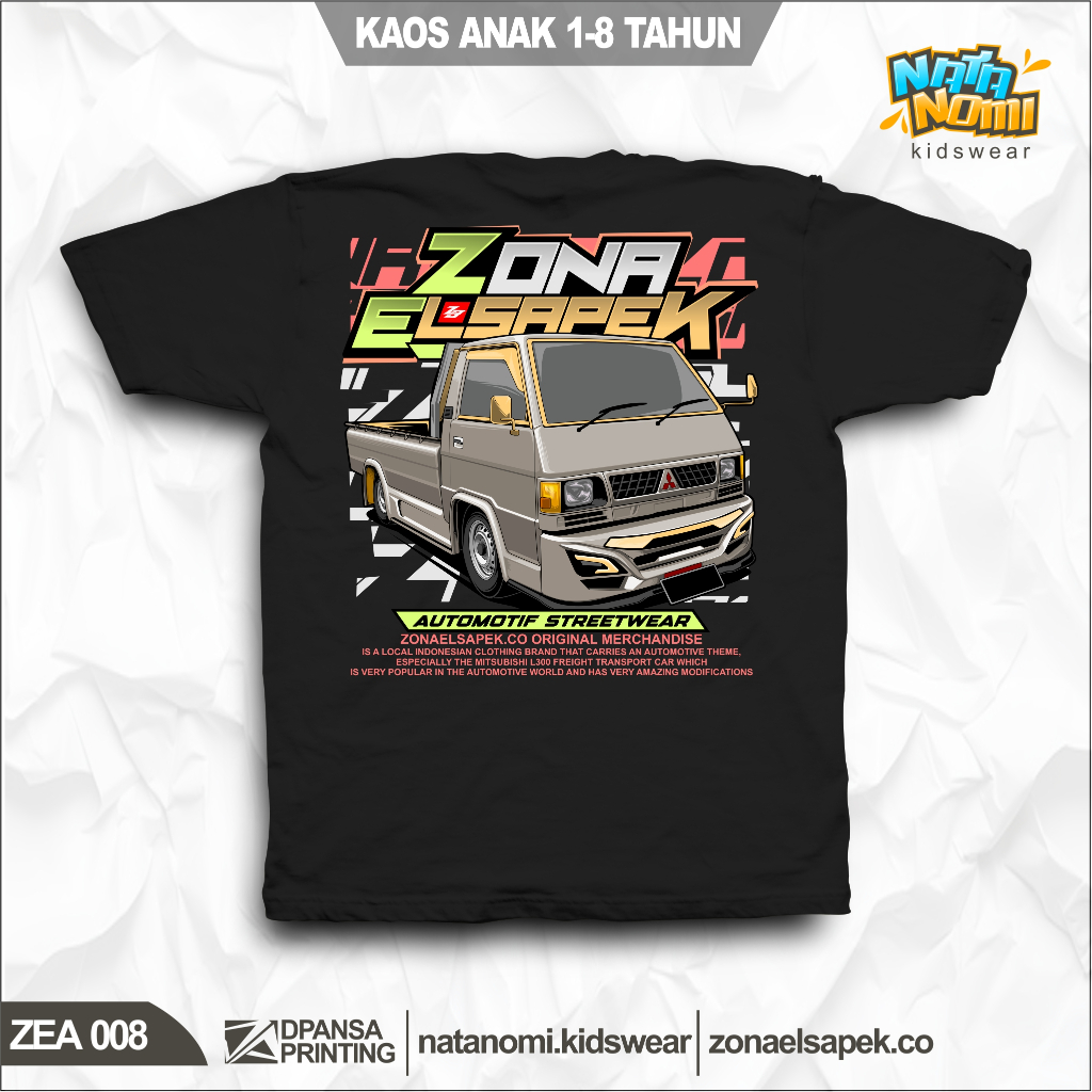 ZONAELSAPEK.CO ZEA008 KAOS ANAK L300 KAOS ELSA MANIA BAJU ANAK KAOS MITSUBISHI L300 KAOS NUMPAK SAPE