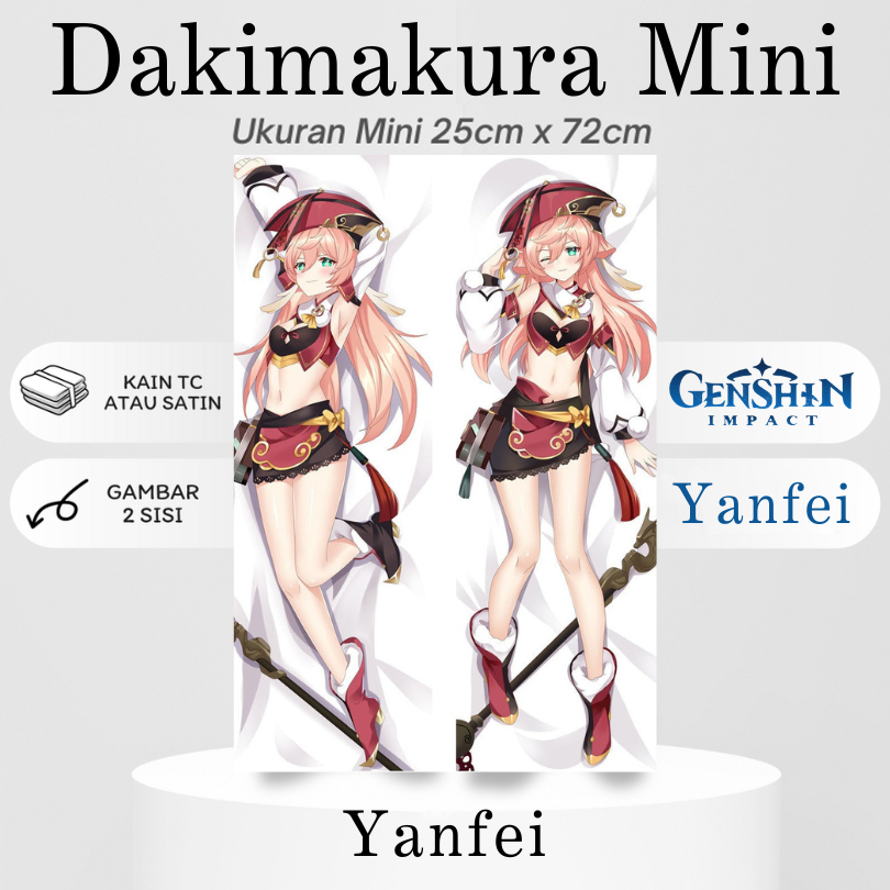 DAKIMAKURA MINI Genshin Impact YANFEI Bantal Anime Waifu Mini