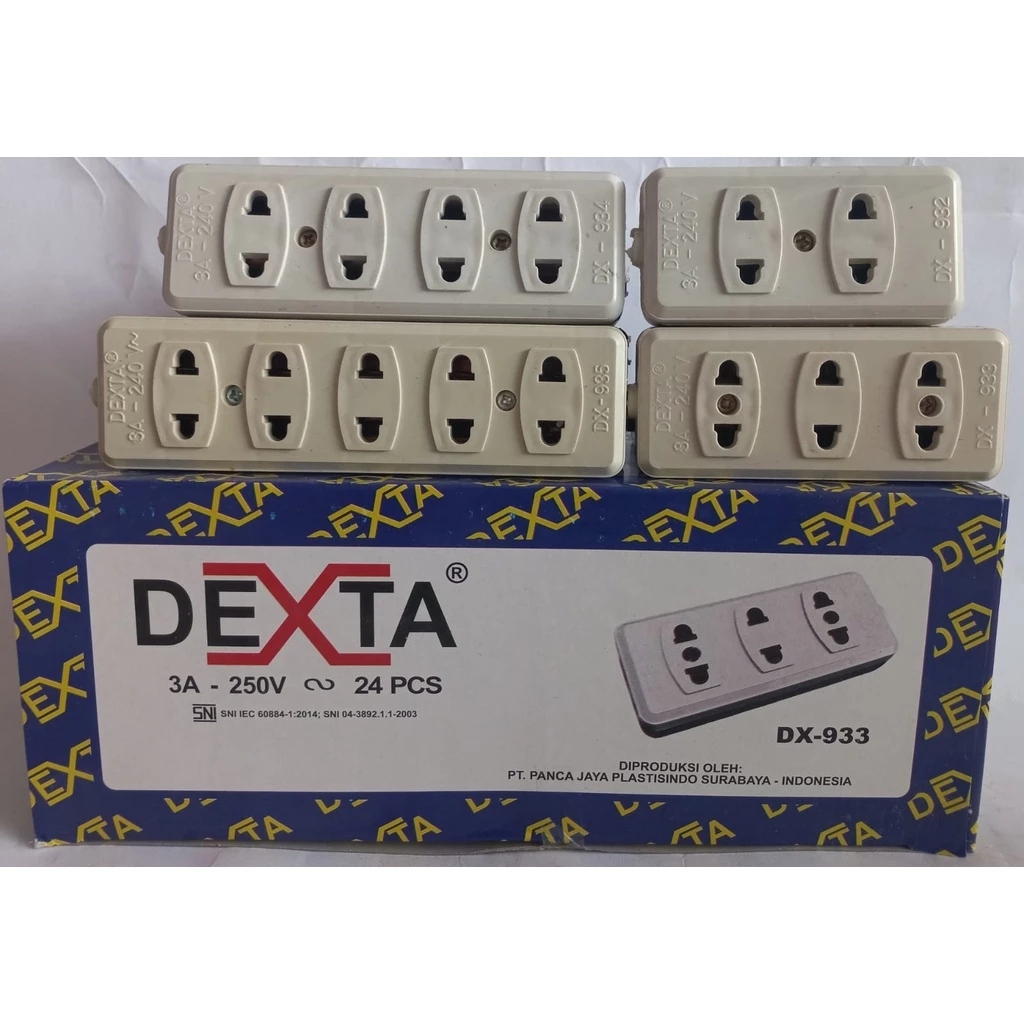Stop Kontak Terminal Gepeng 2 3 4 5 Lubang Dexta Stop Kontak EKONOMI SNI Grosir