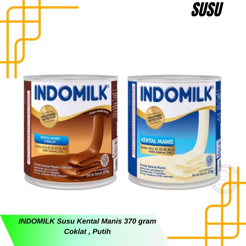 

Indomilk Susu Kental Manis Putih Coklat Kaleng 370 gram