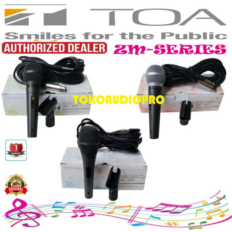 Mic TOA ZM320 ZM420 ZM520 Dynamic Microphone Toa ZM-320 ZM-420 ZM-520