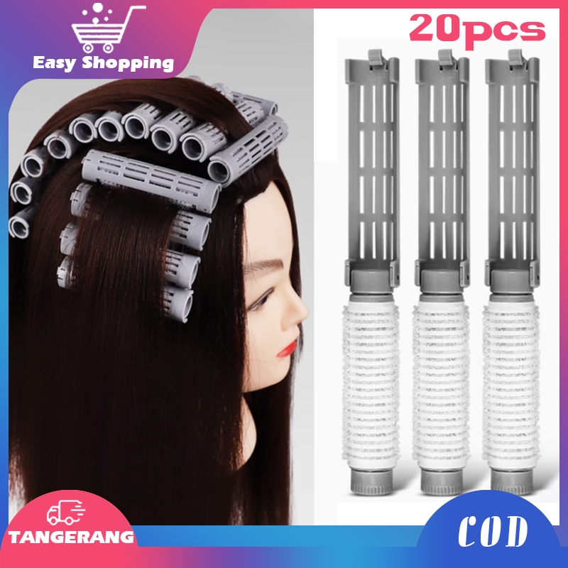 20pcs Roll Rambut Kecil Kriting Roll Rambut Curly Roll Rambut Keriting Korea Blow Akar Rambut