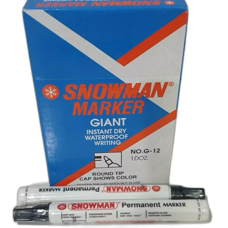 

Spidol PERMANEN SNOWMAN WARNA HITAM / snowman marker giant TYPE G-12 PER LUSIN 12 PCS