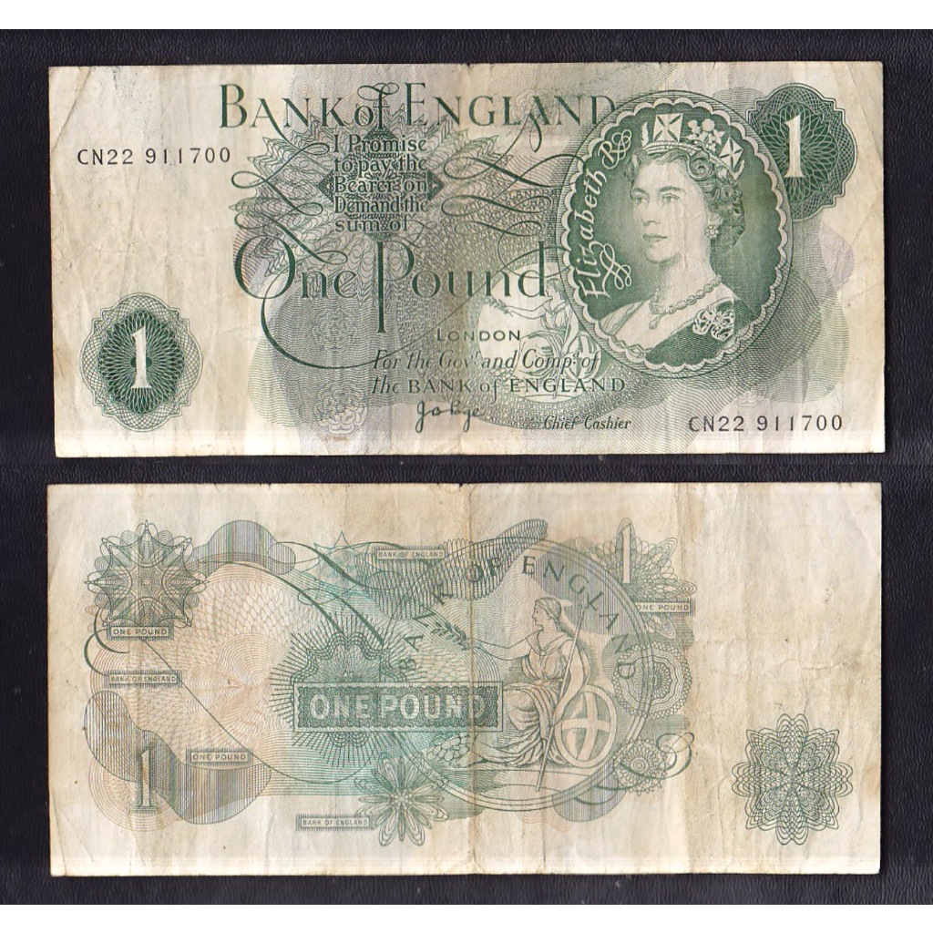 Uang kertas asing Inggris 1 Pound tahun 1960-1978
