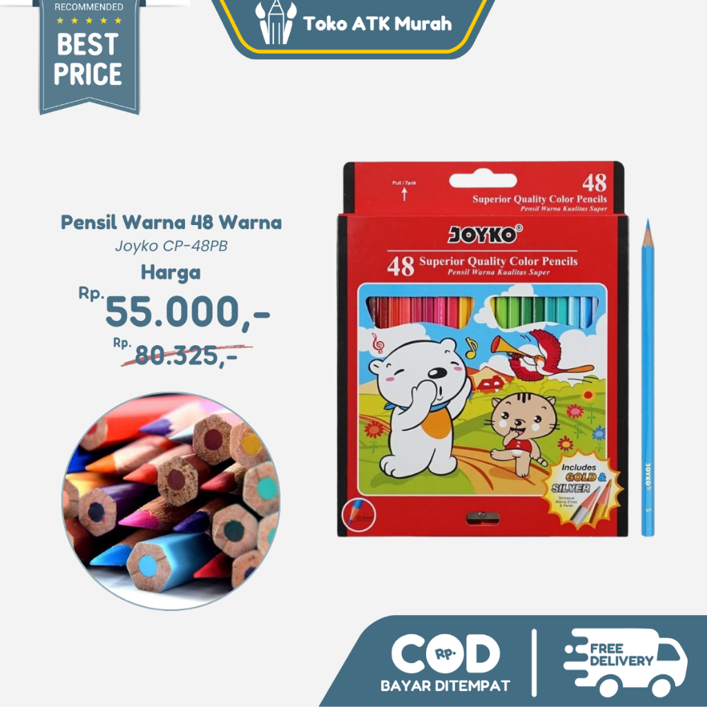 

Pensil Warna 48 Joyko / Color Pencil CP-48 PB Joyko