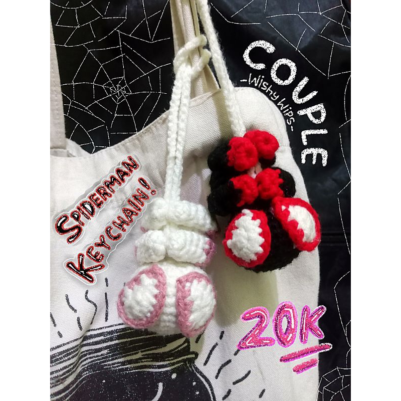 keychain couple Spiderman/gantungan kunci rajut Spiderman/gantungan kunci couple