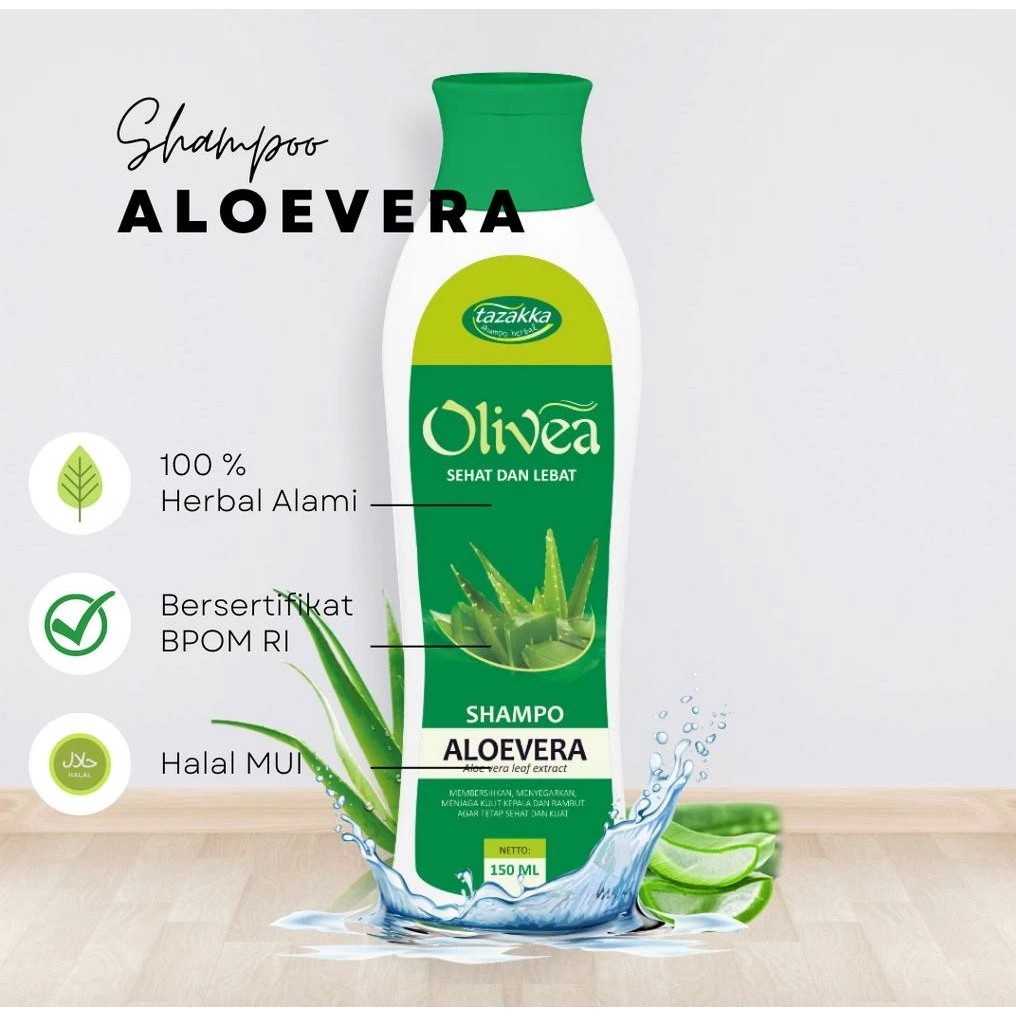 Olivea Aloevera Shampo Rambut Kering Rontok 150ml Shampoo Aloe Vera Sampo Lidah Buaya Asli