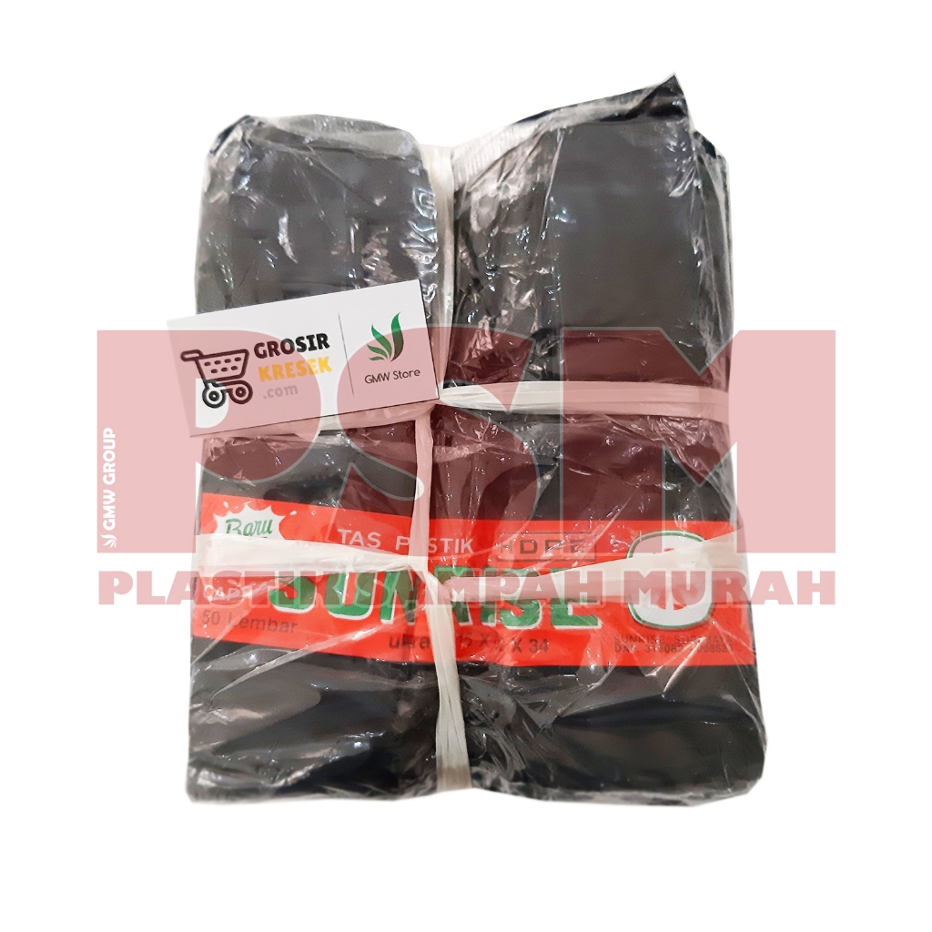 Kantong Kresek Kecil uk 15x34x02 isi 50 Lembar Warna Hitam Kresek Kecil Untuk Tempat Sampah GK34 - P