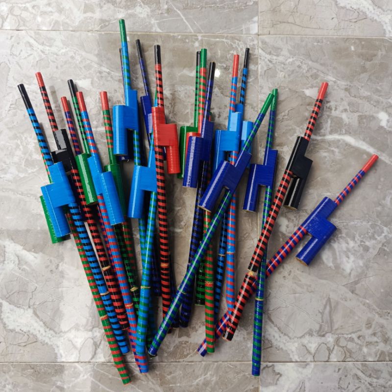 Mainan tradisional Pletokan Bambu AWM Warna Warni Model AWM