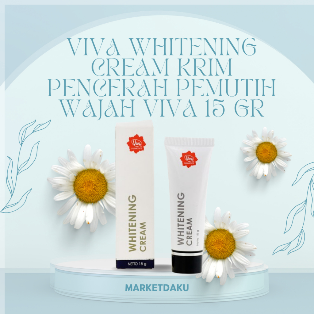 Viva Whitening Cream 15gr – Krim Pencerah & Pemutih Wajah, Hilangkan Flek & Noda Hitam