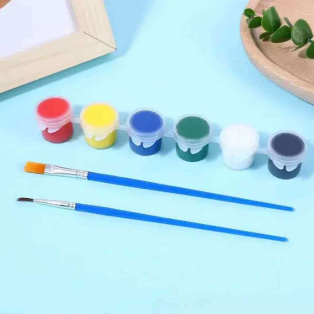 

Dante - Cat Lukis Acrylic Cup Set Murah 6 Warna @3ml + 2 Buah Kuas