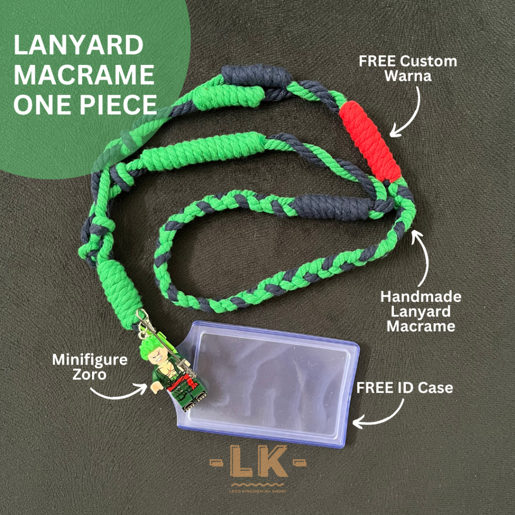 

lanyard macrame/ One Piece/ Sanji Minifigure (Id Card/ Name Tag/ Card Holder/ Macrame/ One Piece/ Sanji)