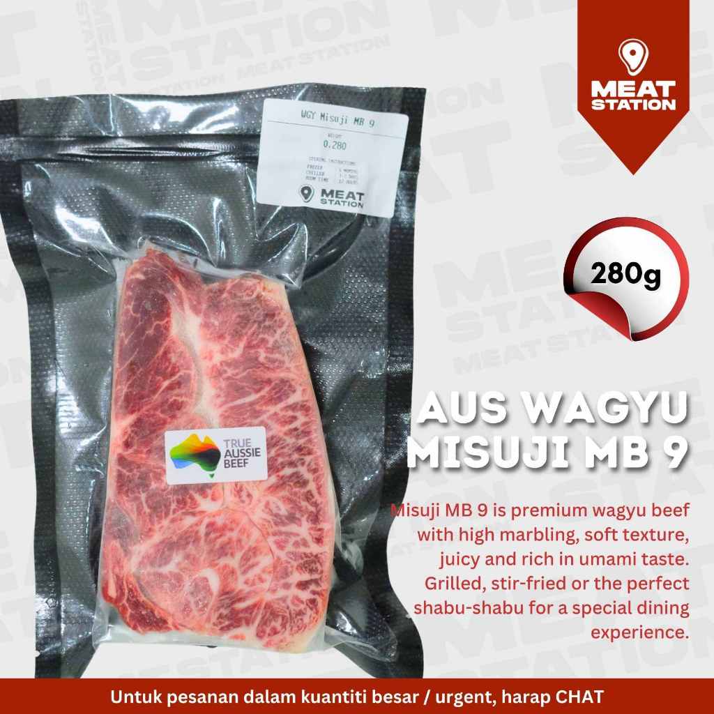 

AUS Wagyu Misuji MB 9 280g / Beef Steak Cut / Beef Import