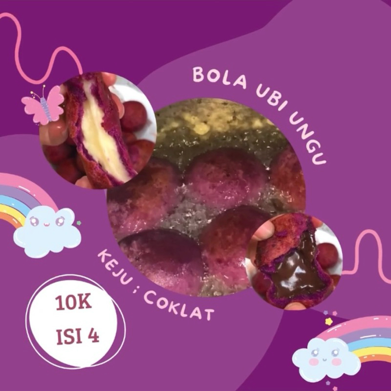 

BOLA UBI UNGU FROZEN KEJU & COKLAT