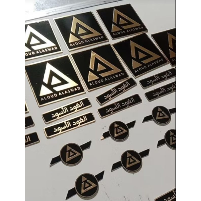 

label plate custom aksesoris Kuningan dan stainless