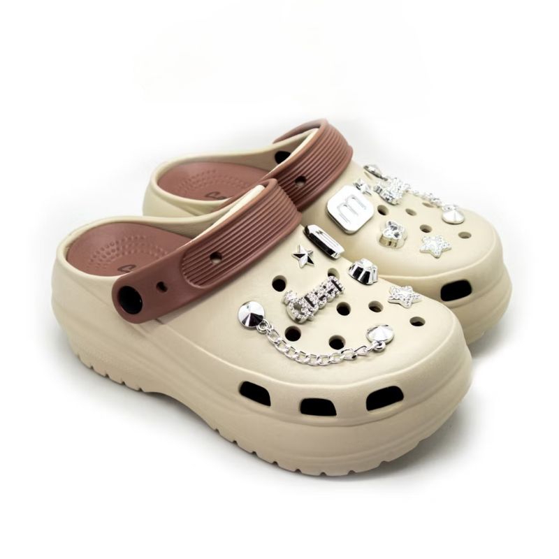 CALBI MJE 204 Sandal Wedges Wanita Slip-on 6cm Empuk Jibbitz Premium