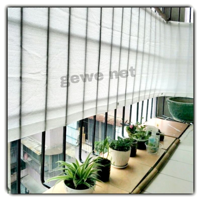 paranet nylon 85% warna putih polos 3m x 100m