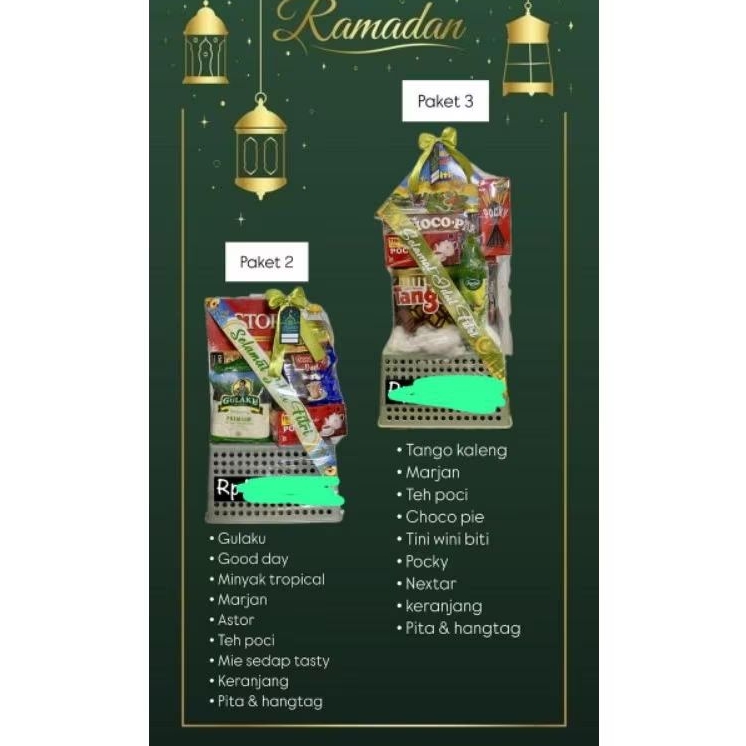 

paket hampers Lebaran paket 1-3 dapat 2pcs