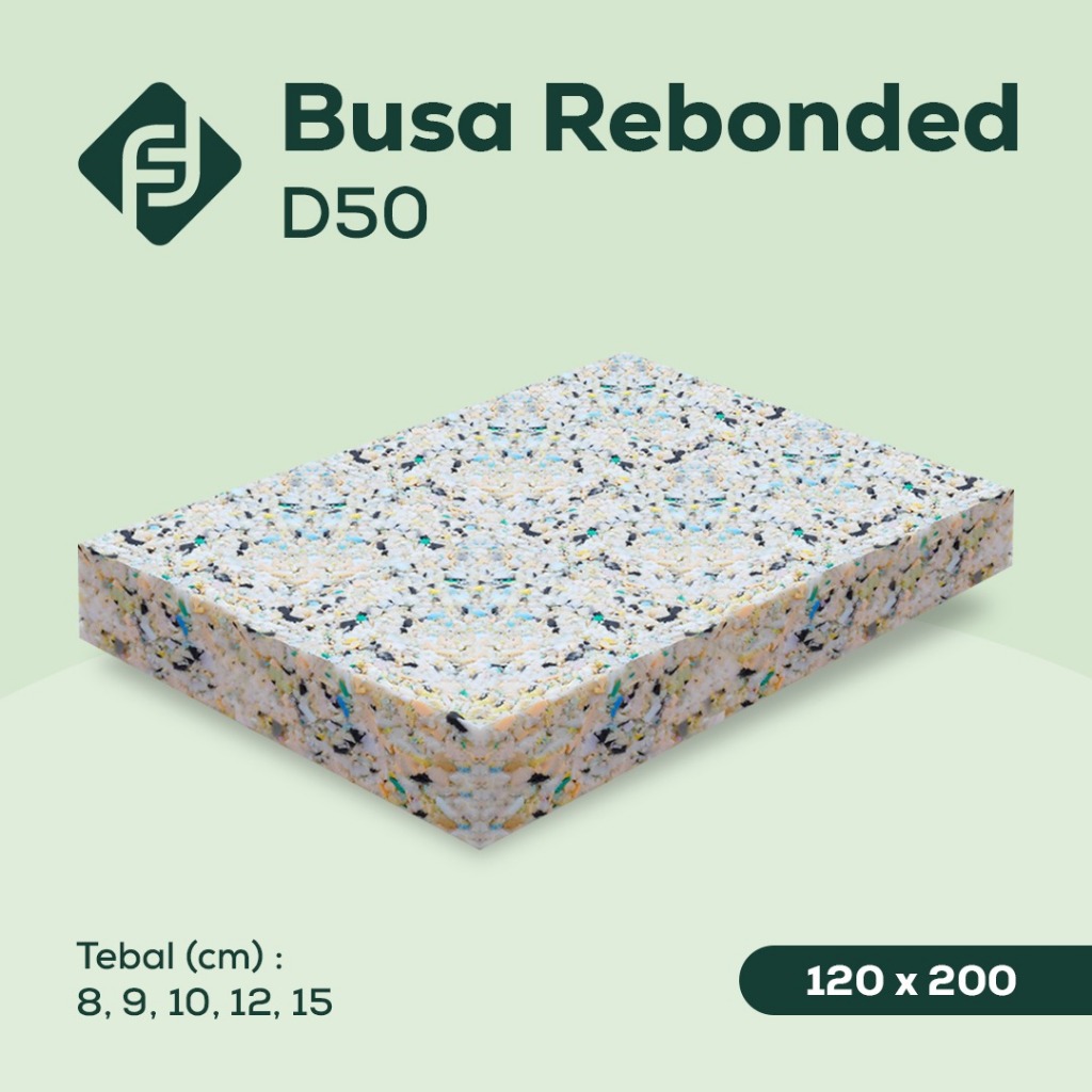 Busa Rebonded Foam D50 Tebal 10–16 cm | Bahan Baku Premium 120x200 cm
