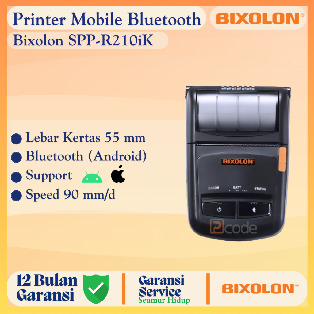 Bixolon Printer Mobile Bluetooth SPP-R210iK