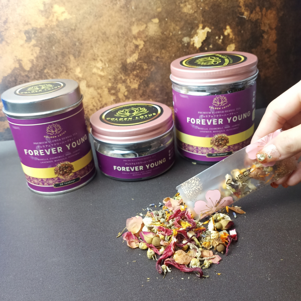 

GOLDEN LOTUS Teh Bunga Organic Anti Aging Meremajakan Kulit Tinggi Antioksidan Premium Flower Tea Herbal