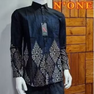 kemko kh n'one kemeja koko pria dewasa tangan panjang premium original