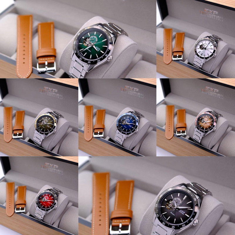 JAM TANGAN EXPEDITION AUTOMATIC E6858 / E 6858 STANLESS STEEL FREE TALI KULIT ORIGINAL GARANSI RESMI
