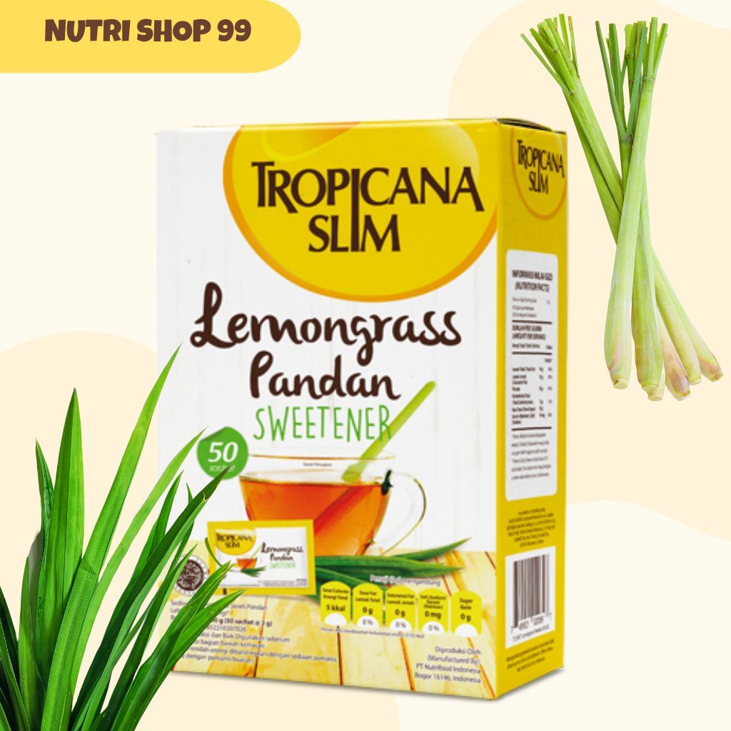 

Tropicana Slim Sweetener Lemongrass Pandan 50 Sachet