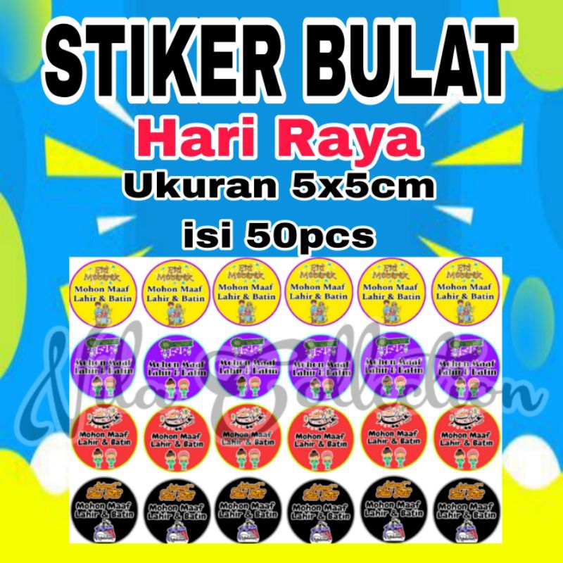 

50pcs Stiker Bulat Idul Fitri