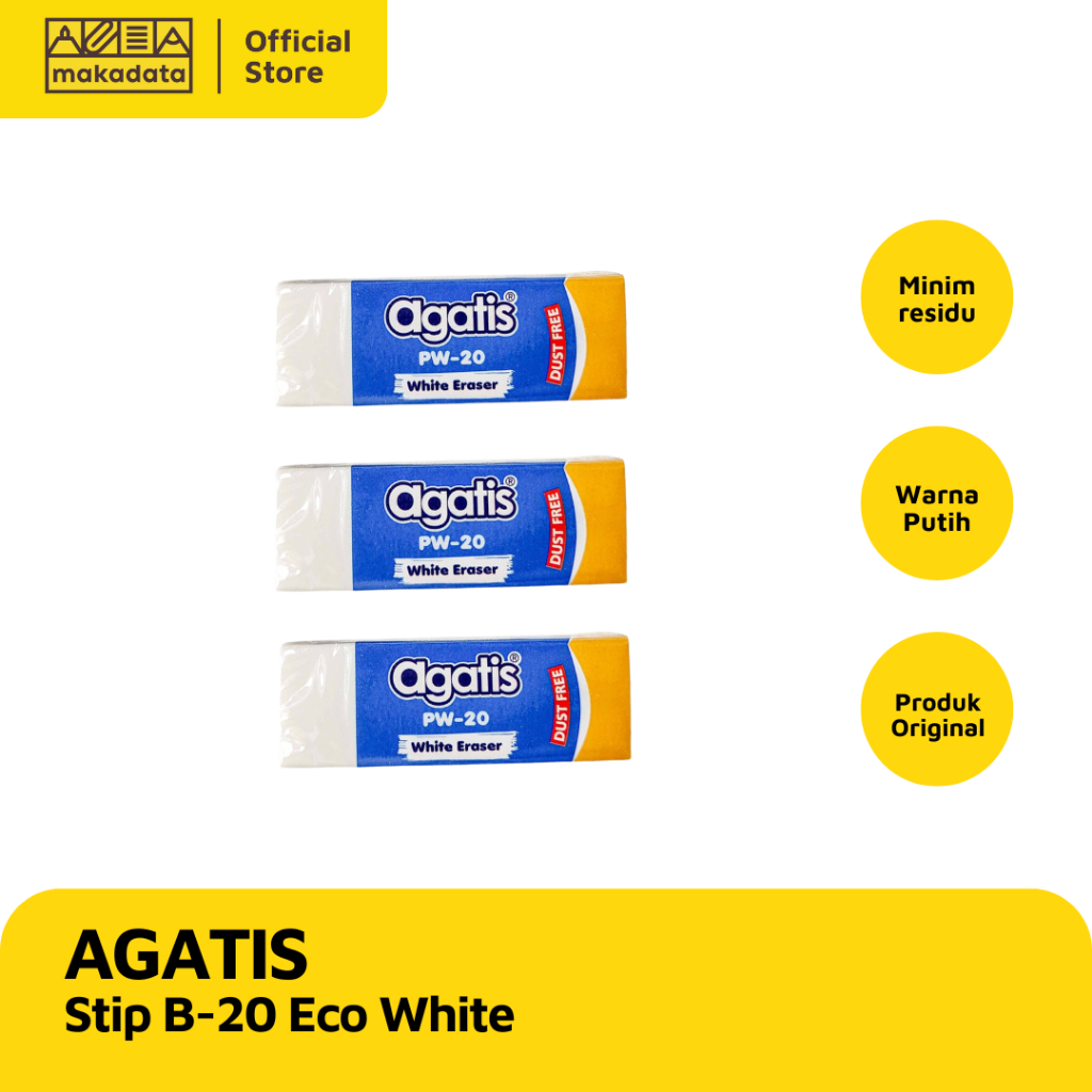 

ERASER/PENGHAPUS/STIP AGATIS B-20 ECO WHITE (1PCS) MURAH