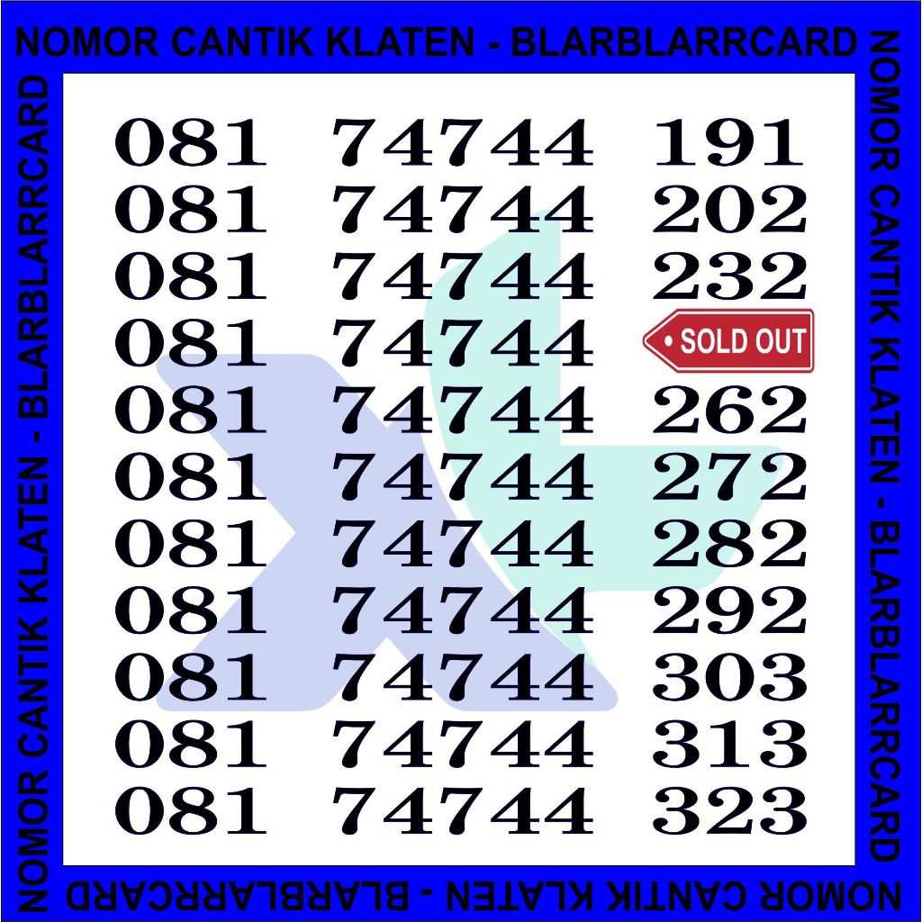 Perdana Nomer - Nomor Cantik XL Prabayar 11 Digit 08174744 ABA