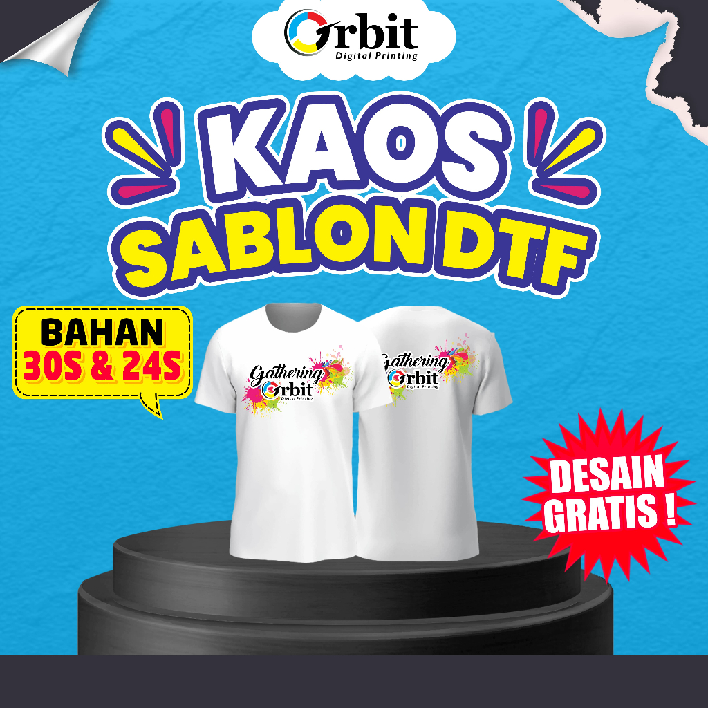 Kaos Sablon Custom/Baju Sablon Custom/Kaos Lengan/Kaos Custom Bebas Desain/T- SHIRT Desain Gratis