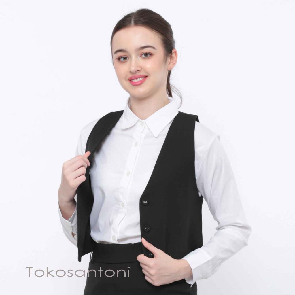Tokosantoni Rompi Jas Wanita Formal Elegan Blazer Tanpa Lengan Kantor Casual Bahan Premium