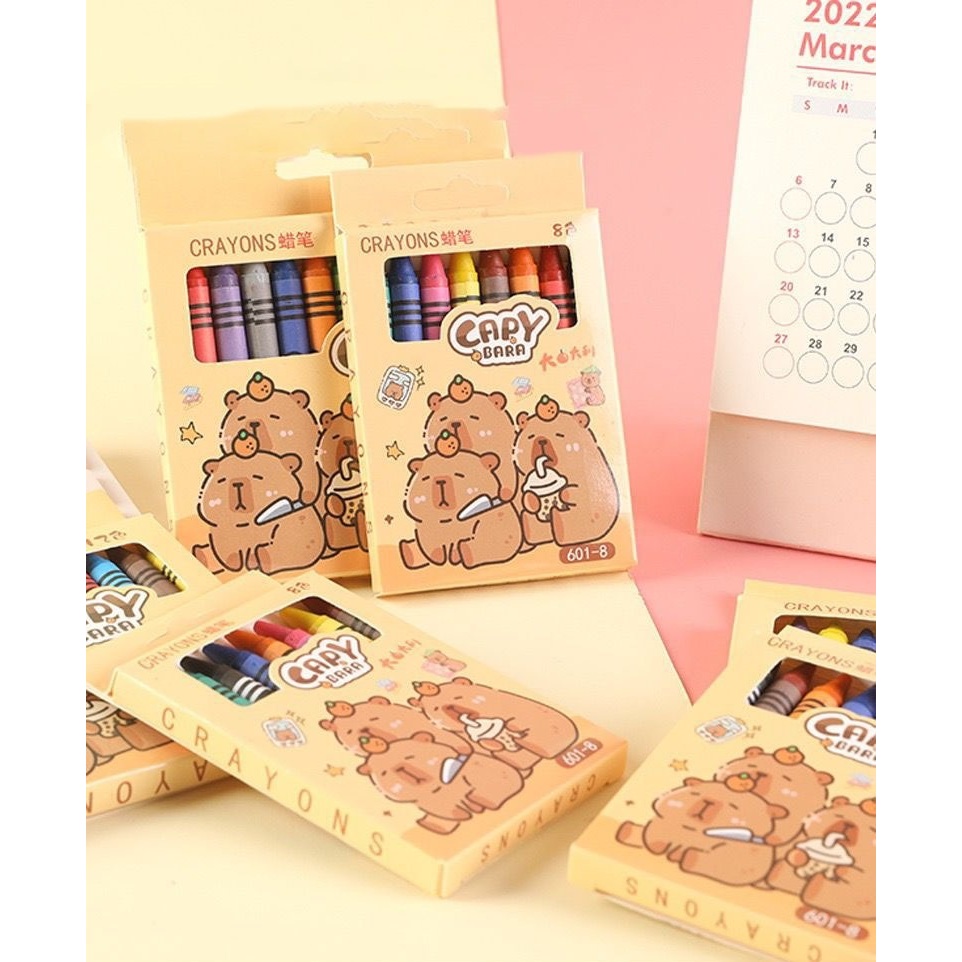 

#DS216 PENSIL WARNA CRAYON KARAKTER KARTUN PANDA CAPYBARA SANRIO (8 IN 1) / CRAYON SET ANAK KUROMI CINNAMONROLL MELODY POCHACCO / ART SET KRAYON PASTEL MINYAK ALAT TULIS LUKIS MENGGAMBAR KUALITAS IMPORT