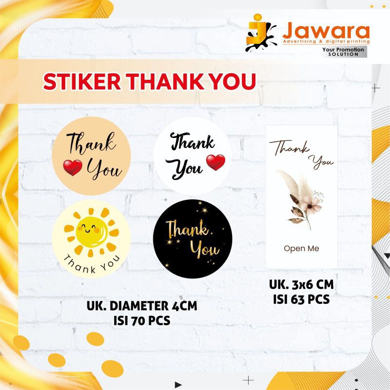 

STIKER Thank You/Stiker bulat LANGSUNG JADI Jawara printing, ponorogo,magetan,ngawi,madiun,pacitan