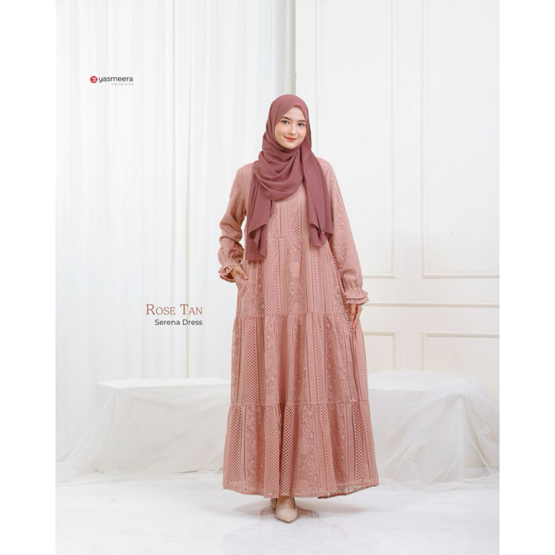 SERENA DRESS YASMEERA GAMIS BRUKAT ADEM BERKUALITAS